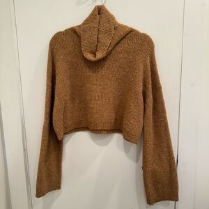 Wide Fable Turtle Neck Cropped Sweater